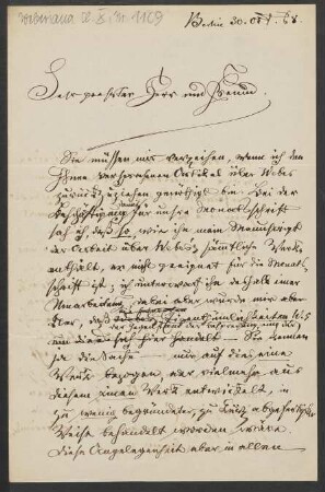 Brief an Unbekannt : 30.10.1868