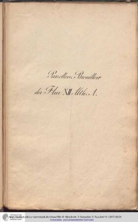 Parzellen-Brouillon Heusenstamm Flur XII Abt.A