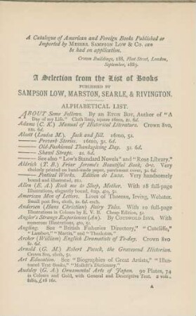 A selection from the list of books
