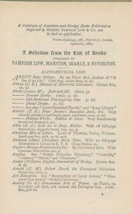 A selection from the list of books