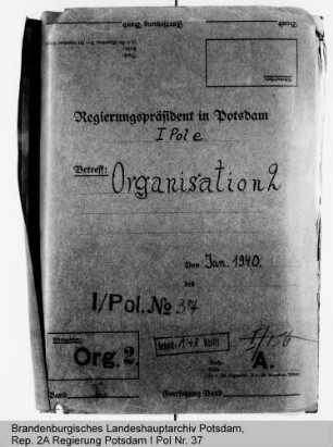 Organisation der Ordnungspolizei. Allgemeines
