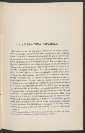 La Literatura Española