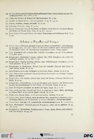 Arbeiten in Porzellan und Steingut (Nr. 506-542)