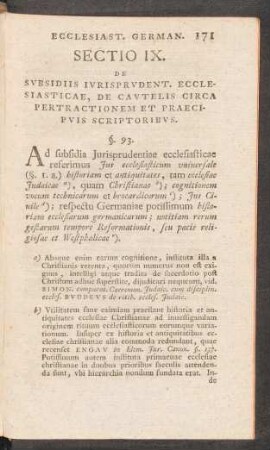 Sectio IX. De Subsidiis Iurisprudent. ...
