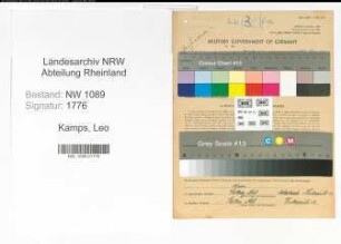 Entnazifizierung Leo Kamps , geb. 18.10.1896 (Feuerwehrmann)