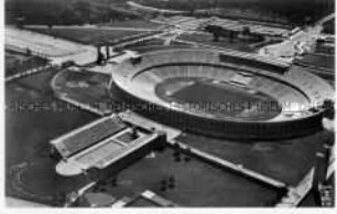Luftaufnahme des Olympia-Stadions in Berlin