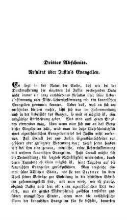 Dritter Abschnitt. Resultat über Justin's Evangelien.