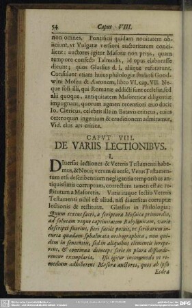 Caput VIII. De Variis Lectionibus