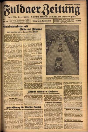 Ausgabe vom Freitag, den 16. Dezember 1938.