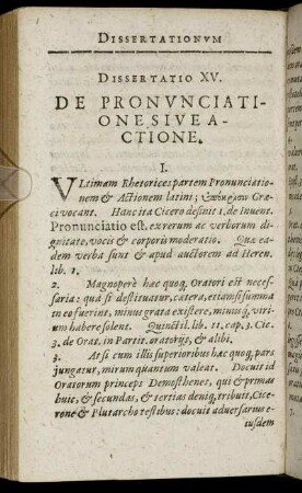 Dissertatio XV. De Pronunciatione sive actione.