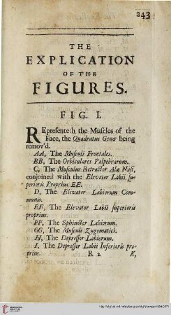 The Explication of the Figures [with Plate I – XVIII]
