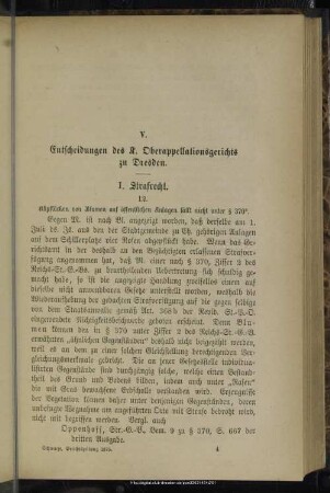 V. Entscheidungen des K. Oberappellationsgerichts zu Dresden