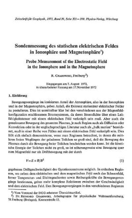 Sondenmessung des statischen elektischen Feldes in Ionosphäre und Magnetosphäre
