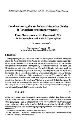 Sondenmessung des statischen elektischen Feldes in Ionosphäre und Magnetosphäre