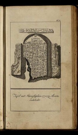 Pl. 8. Tafel mit Hieroglyphen 1771 zu Axum entdeckt