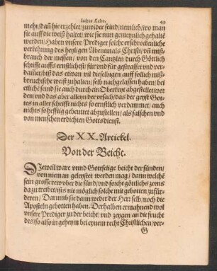 Der XX. Artickel.