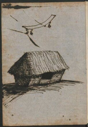 Headrest and house at Nomuka - sketch (June 30th, 1774)