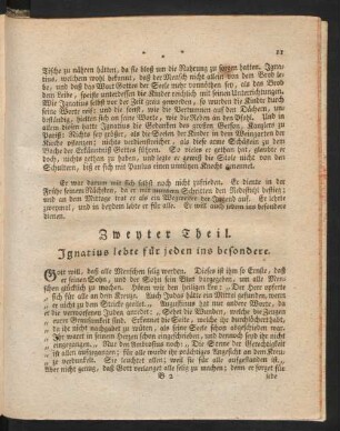 Zweyter Theil. Ignatius lebte für jeden ins besondere