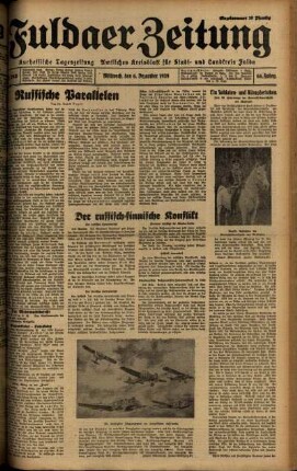 Ausgabe vom Mittwoch, den 06. Dezember 1939.