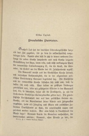 Erstes Capitel. Preussische Patrioten