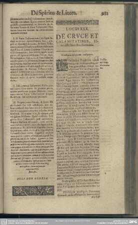 Locus XXX. De Cruce Et Calamitatibus, Sive afflictionibus humanis