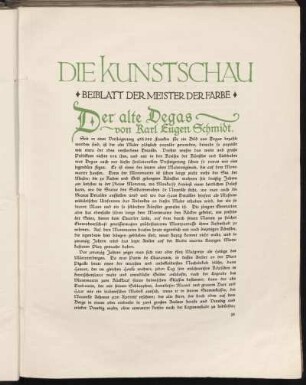 Die Kunstschau - Beiblatt der Meister der Farbe