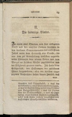 II. Die bösartige Blatter