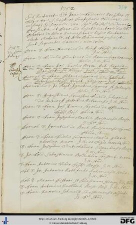 [fol. 334] Rektorat Johann Friedrich Kreyser 1752/53