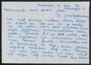Brief von Elfriede Grundmann an Gerhart Hauptmann