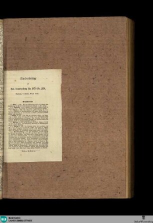 Badische Landes-Zeitung, Sonderbeilage