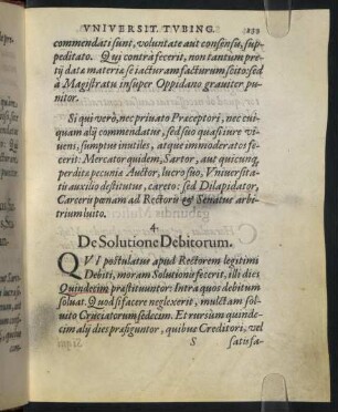 4. De Solutione Debitorum.