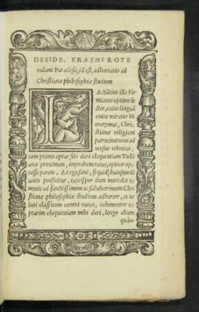 Deside. Erasmi Roterodami Paraclesis, id est, adhortatio ad Christianae philosophiae studium