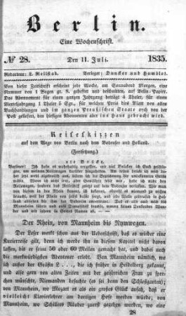 No. 28, 11. Juli 1835