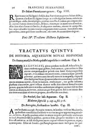 Tractatus quintus de historia aquatilium Novae Hispaniae