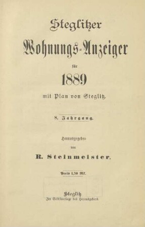 8.1889: Steglitzer Wohnungs-Anzeiger