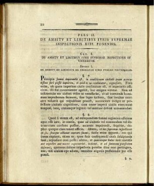 Pars. II. De Ambitu Et Limitibus Iuris Supremae Inspectionis Rite Ponendis.