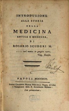 Introduzione alla storia della medicina antica e moderna