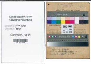 Entnazifizierung Albert Dahlmann, geb. 08.05.1888 ()