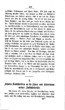 Zehntes Sendschreiben an die Lehrer und Lehrerinnen meines Aufsichtskreises