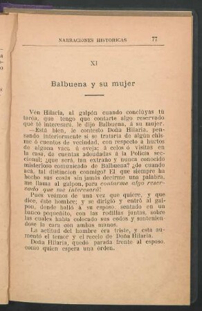 XI - Balbuena y su mujer