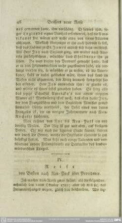 IV. Reise von Boston nach Neu-York über Providence