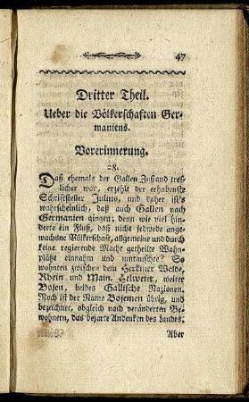 Dritter Theil. Ueber die Völkerschaften Germaniens.