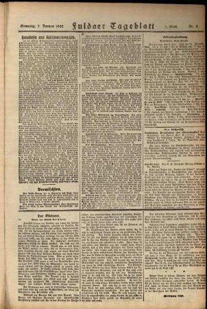 Zweite Ausgabe vom Samstag, den 07. Januar 1922.