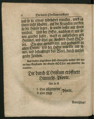 Die durch Christum eröffnete Himmels-Pforte