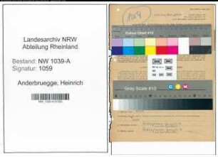 Entnazifizierung Heinrich Anderbruegge , geb. 17.10.1910 (Sozialkaufmann)