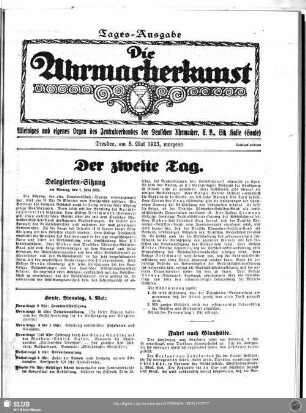 Die Uhrmacherkunst. Tages-Ausgabe (8. Mai 1923)