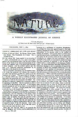 Nature : the international journal of science. 10. 1874