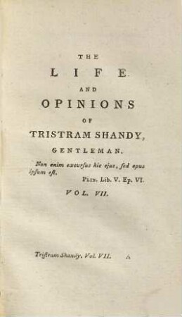 The Life And Opinions Of Tristam Shandy, Gentleman : Complete in nine Volumes, 7/9