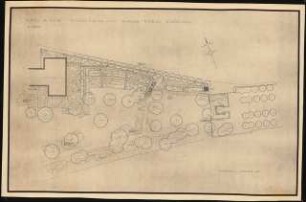 Kurgarten, Bad Ems: Lageplan mit Gartenplan Garten am Haus Vier Türme 1:200