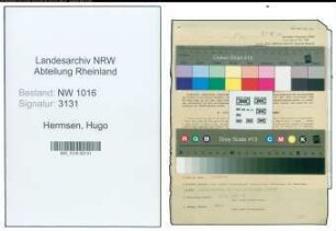 Entnazifizierung Hugo Hermsen , geb. 09.04.1906 (Verw.arbeiter)